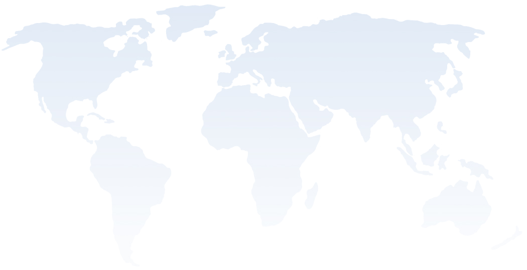 Light blue, semi-transparent illustration of a world map showing all continents with simplified landmass outlines on a white background
